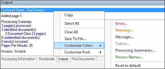 Change Output Pane Colors