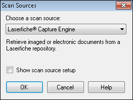 Scan Sources dialog box