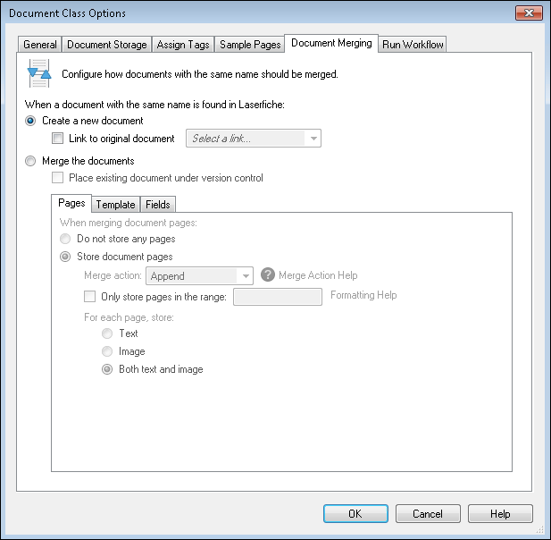 Document Class Merging options