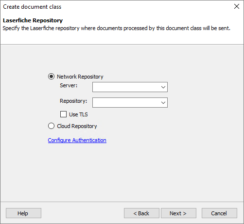 Define the Laserfiche repository