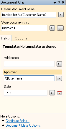 Document Class Tasks Pane