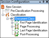 Document Class in the Session Configuration pane