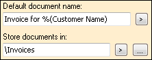 Default document name and document storage