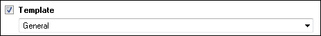 Select the Template checkbox and choose a template from the drop-down menu. 