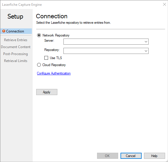 Laserfiche Capture Engine Connection