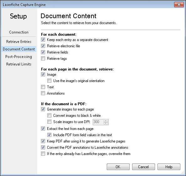 Laserfiche Capture Engine Document Content