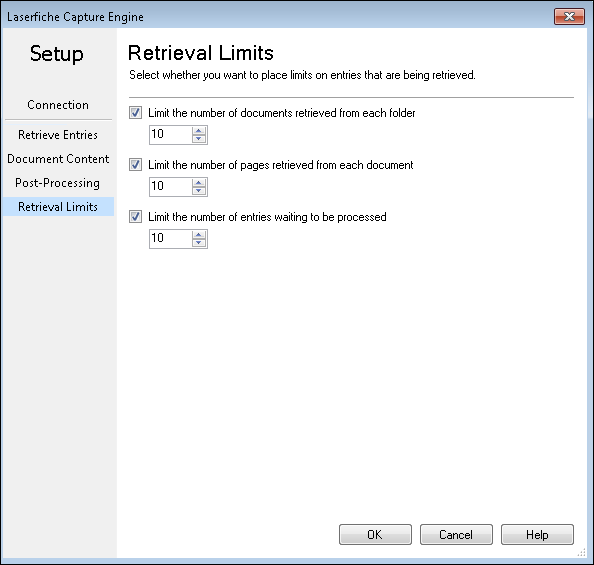 Laserfiche Capture Engine Retrieval Limits