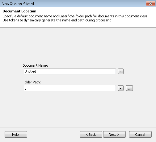 New Session Wizard - Document Location