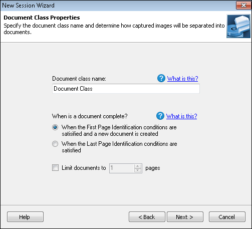 Document Class Properties - Page Identification