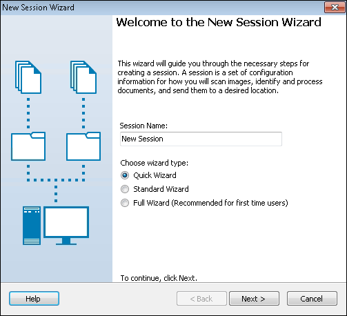 New Session Wizard