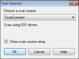 Scan Sources dialog box