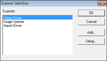 Scanner Selection dialog box