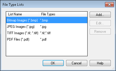 File Type Lists