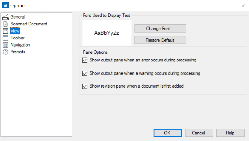 Scanning View Options Scanning View Options