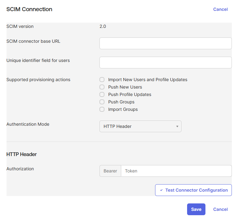 Okta SCIM Conection