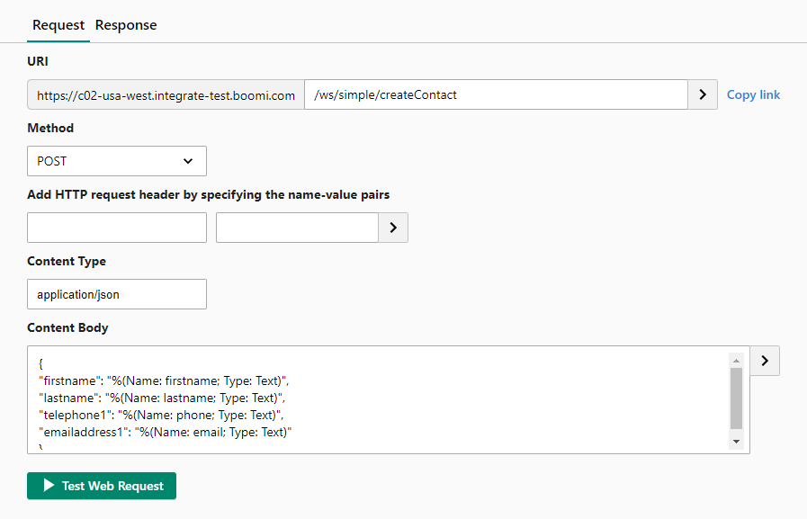 Sample Web Request Rule