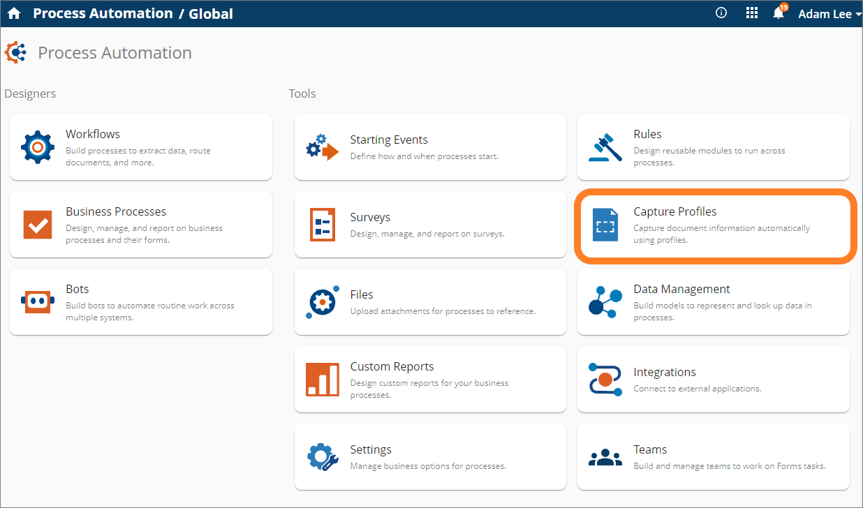 Process Automation Page