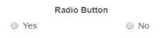 Un campo con dos botones de opción, "Sí" y "No".