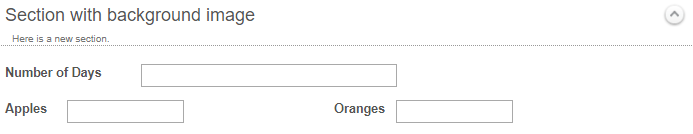 Displaying two single line fields side-by-side.