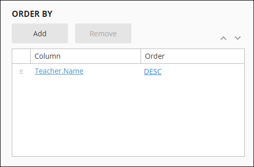 Data Query Order By Table