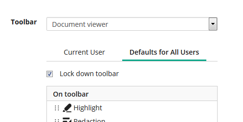 Lock down toolbar checkbox