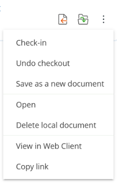 The Laserfiche Office Integration panel showing the available options.