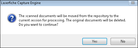 Selecting this option will delete the original entries. Select Confirm deletion before scanning to display a deletion confirmation message before scanning. Deletion message