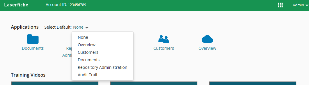 Select default application