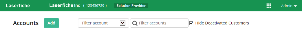 Hide deactivated customers check box