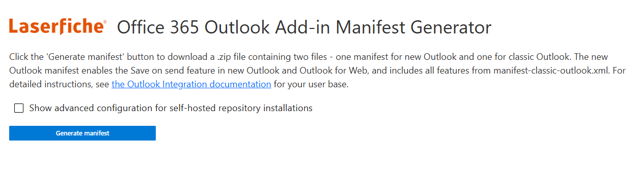 Used to create the application manifests needed for custom installation of the add-in.