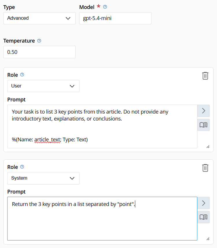 Image: Screen capture of creating an Advanced Prompt Rule that will generate 3 points.