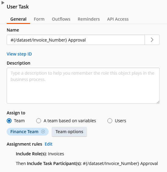 User task with assignment rules