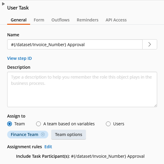 User task with assignment rules