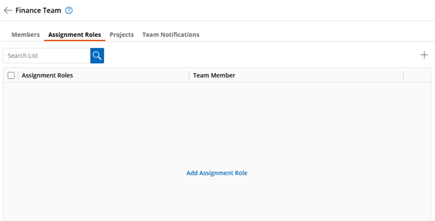 Select the Assignment Roles tab Assignment Roles tab