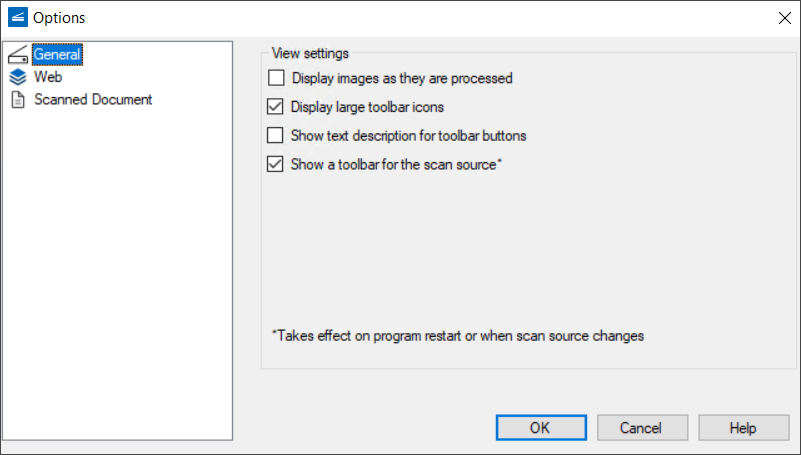 Basic Scanning General Options