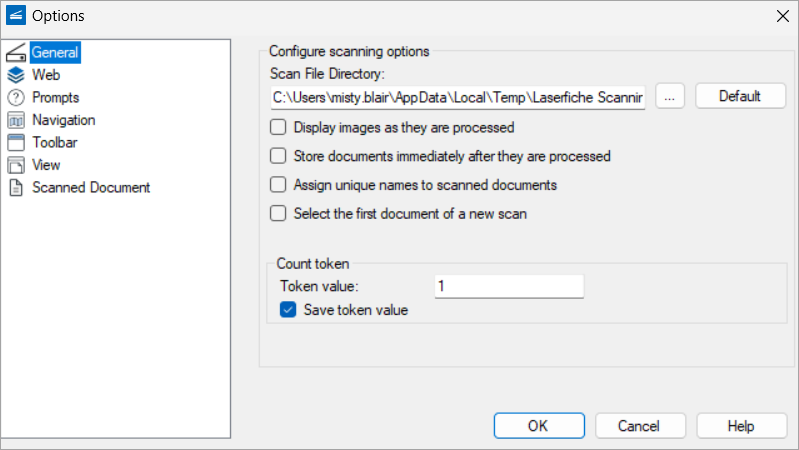 General Scanning Options