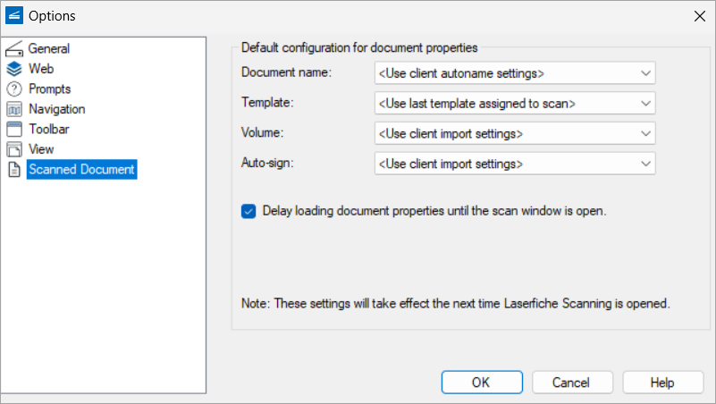 Scanned Document Options