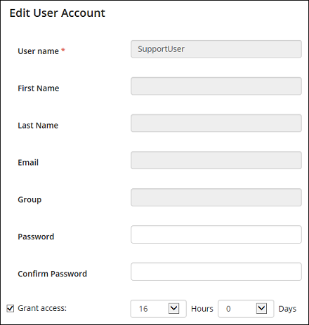 Grant access checkbox